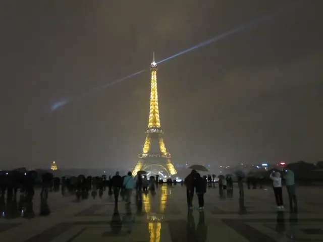 Eiffel Tower illuminated at night